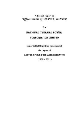 ntpc sap|Effectiveness of SAP HR in NTPC by Sanjay Gupta.